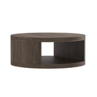 Manhattan Comfort Alure 36" Contemporary Round Coffee Table - Walnut-Thick panel construction for enhanced durability and structural support