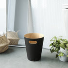 Umbra Woodrow Waste Can - Black-1 built-in handle