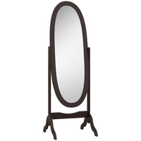 HOMCOM Full Length Mirror - 18.9" W x 57.9" H - Brown-Longline design which tilts to two different angles to give a view you want 
