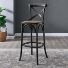 Modway Gear Bar Stool - Black-Non-Marking Foot Caps