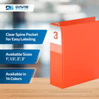 Davis Group Premium Economy Binder - D Ring - 3" - Orange - 6 Pack-D Ring, Non-Locking