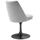 Modway Lippa Swivel Dining Upholstered Side Chair - Black Light Grey-Assembly Required