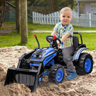 Aosom 6V Kids Ride-On Excavator - Blue-The ride-on excavator also has the music function press the button to play 
