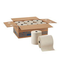 Georgia-Pacific enMotion  8" Recycled Paper Towel Rolls - Brown - 6 Pack-Hardwound paper towels for drying hands or cleaning up messes