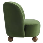 Modway Monroe Performance Velvet Accent Chair - Moss Green Walnut-Sinuous Spring Support