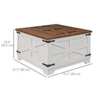 HOMCOM Coffee Table with Top Flip Hidden Storage - White-Metal hinges for smooth opening and closing