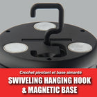 Bell + Howell Bionic Work Light 360 Pro Multidirectional - 1000 Lumens-Magnetic Base: A magnetic base allows you to place the light on any magnetic surface, in whichever position you’d like, while ensuring the light is firm and steady in its place so you can focus on your task without worrying about it falling out of place