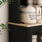HOMCOM 72" H Kitchen Pantry Cabinet with 3 Units, 2 Open Shelves and Countertop - Black-Can be used in any room including the kitchen, pantry, garage, or bathroom 