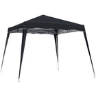 Outsunny 8 ft W x 8 ft L Pop Up Canopy Foldable Outdoor Canopy Tent with Bag - Black-Suitable for organizing a small party, a picnic, beach outings, etc