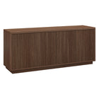 Hudson&Canal Hanson Rectangular Fluted TV Stand for TV's up to 65" - Satin Walnut-A transitional design accommodates TVs up to 65" for your entertaining space