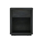 Manhattan Comfort Evelyn 20" Modern 1-Drawer Nightstand - Charcoal Grey-Modern Nightstand for Bedroom and Living Room Use