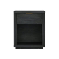 Manhattan Comfort Evelyn 20" Modern 1-Drawer Nightstand - Charcoal Grey-Modern Nightstand for Bedroom and Living Room Use