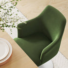 Modway Lippa Swivel Dining Performance Velvet Armchair - White Moss Green-Removable Seat Cushion