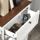 HOMCOM 23.6" L Storage Cabinet for Farmhouse Kitchen - White-Anti-tipping design for extra safety