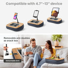 ShoppingAll Adjustable Tablet Holder Cushion Pillow Stand with Snack Bowl - Grey-2-in-1 Versatile Usage - Functions as a tablet holder or a lap desk. Use with the arm for hands-free viewing or remove the arm for a comfy lap cushion.