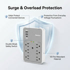 ShoppingAll Huntkey Multi Plug Outlet Extender Surge Protector Splitter with 6 Outlets and 3 USB Ports - 2 Pack-Made with V0 fire-retardant material and an integral copper bar, ETL and FCC certified