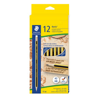 STAEDTLER Noris 122  Graphite Pencils with Eraser Tip - HB 2 - 12 Pack-Classic black and yellow Noris design