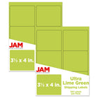 JAM Paper Mailing Address Labels - 3 1/3 x 4 - Ultra Lime Green - 2 sets of 120-9.6 ounce