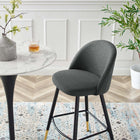 Modway Cordial Fabric Bar Stools - Gray - Set of 2-Non-Marking Foot Caps