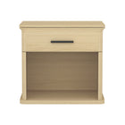 Manhattan Comfort Clifford Traditional 1-Drawer Nightstand - Natural Oak-Wood Grain Laminate Finish: Warm, natural wood look with a durable, easy-to-clean surface