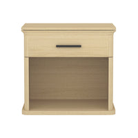 Manhattan Comfort Clifford Traditional 1-Drawer Nightstand - Natural Oak-Wood Grain Laminate Finish: Warm, natural wood look with a durable, easy-to-clean surface