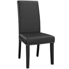 Modway Parcel Vinyl Dining Side Chair - Black - 2 Pack-Dense foam padding for comfort