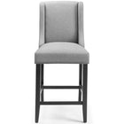 Modway Baron Upholstered Fabric Counter Stool - Light Gray-Soft Polyester Fabric Upholstery