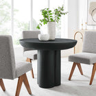 Modway Caspian 40" Round Concrete Dining Table - Black-Accommodates 2-4