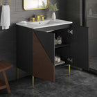 Modway Alchemist 30" Bathroom Vanity - White/Black-8" Centerset Holes