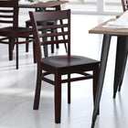 Flash Furniture HERCULES Series Ladder Back Mahogany Wood Restaurant Chair-.625'' Thick Beechwood Seat