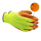 Atlas Natural Rubber Latex Rough Grip Glove - Poly/Cotton Liner - HiVis Orange/Yellow - Small -Rough Grip