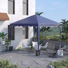 Outsunny 10 ft W x 10 ft L Pop Up Canopy Tent with Carry Bag - Blue-Powder-coated steel frame for sturdy support