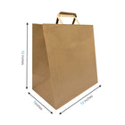 Reliabag Paper Bags - Flat Handles - 12" W x 7" D x 12" H - Kraft - 100 Pack-Re-enforced Flat Handles