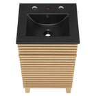 Modway Render 18" Bathroom Vanity - Oak/Black-Particleboard and Laminate Construction