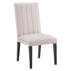 Modway Catalyst Performance Velvet Dining Side Chairs - Pink - Set of 2-Dense Foam Padding