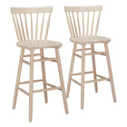 Zuo Tyce Barstool - Natural - Set of 2-Whitewashed rubberwood leg