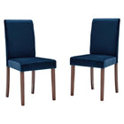 Modway Prosper Upholstered Velvet Dining Side Chair - Navy - 2 Pack-Parsons Dining Chairs