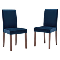 Modway Prosper Upholstered Velvet Dining Side Chair - Navy - 2 Pack-Parsons Dining Chairs