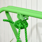Outsunny Metal Swing Set with Safety Harness for Backyard, Outdoor, Playground - Green-A wonderful gift for kids to promote their overall well-being 