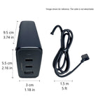 BlueDiamond Compact Power Strip & Charger - 1 AC Outlet - USB-C - USB-A - 1.5m-Overall Dimensions: 1.18"H x 2.16"W x 3.74"D
