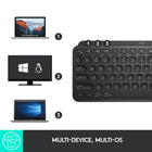 Logitech MX Keys Mini Minimalist Wireless Illuminated Keyboard - USB-C - Black-Smart Illumination: The wireless keyboard's backlit keys light up the moment your hands approach, and automatically adjust to suit changing lighting conditions