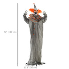 HOMCOM Animatronic Clown Prop Halloween Decoration-Features ghastly red glowing eyes 
