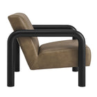 Modway Sereno Vegan Leather Accent Chair - Mushroom Black-Non-Marking Floor Glides