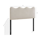 Modway Athena Stain-Resistant Performance Velvet King Size Headboard - Almond-Scalloped Wave Design