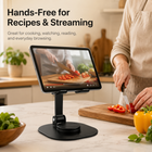 Baseline 360-Degree Rotating Foldable Phone and Tablet Stand - Black-Open cradle design keeps the charging port accessible during use