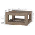 Hudson&Canal Hughes 32"W Square Coffee Table - Antiqued Grey Oak-9