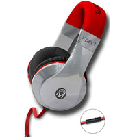 Mental Beats Xpert DJ Headphones with Microphone, Red-Tangle free single sided cable (3.5mm)