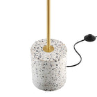 Modway Logic Terrazzo Floor Lamp - White-Black Cable With On/Off Foot Switch