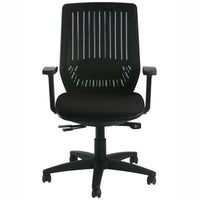 Nightingale Bless Mesh Back With Upholstered Seat Chair - Black-Translucent patterned weave, responsive mesh back creates a contoured shape that provides perfect support for all users automatically