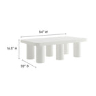 Modway Cleo 54" Rectangular Coffee Table - White-Cylindrical Legs